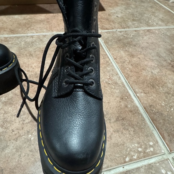 Size 6 black leather 1460 MAX LEATHER PLATFORM BOOTS - Picture 3 of 4